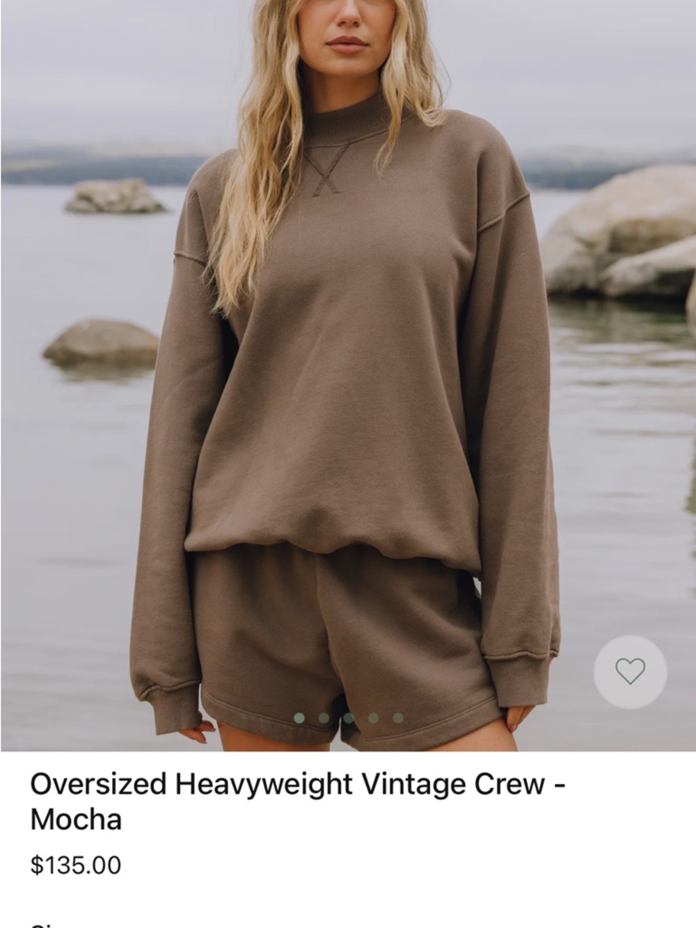 Daily Drills Oversized Heavyweight Crew Sweatshirt - Mocha Brown